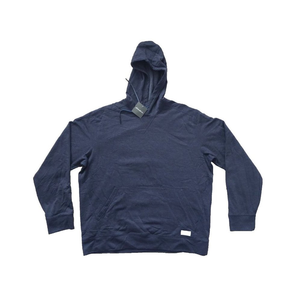 Eddie Bauer Hoodie Sweatshirt Mens XL Blue Pullover Cotton Blend Long Sleeve New